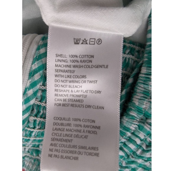 Urban Outfitters Green Checkered Skort Romper with Smocked Top - Picture 11 of 11